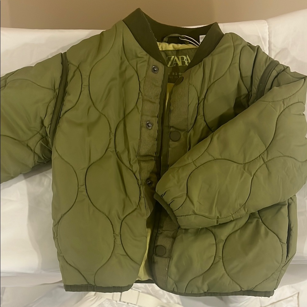Zara Kids Green Quilted Jacket